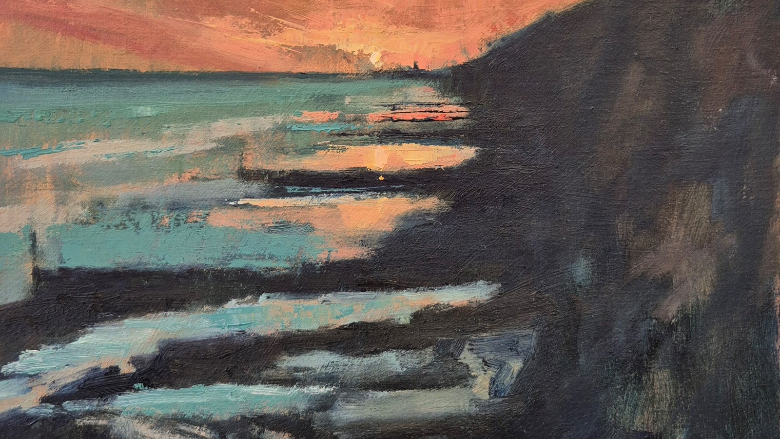 Painting of dawn North Norfolk Coast